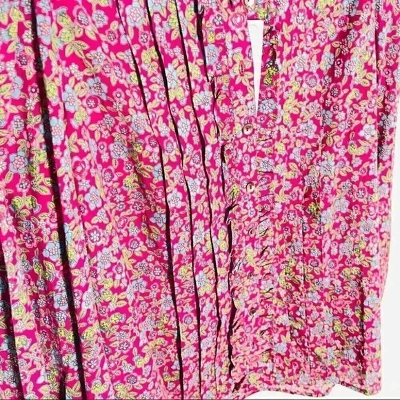 NEW Banjanan Jennifer Shirt Hedgehog Boysenberry Floral Bohemian Cottagecore - Picture 7 of 8